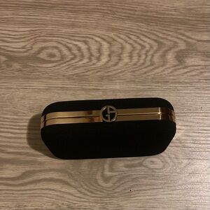Black and Gold Giorgio Armani Women's clutch with box